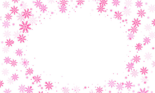 411 Flat pink snowflake background. Merry christmas festival snow flakes background design