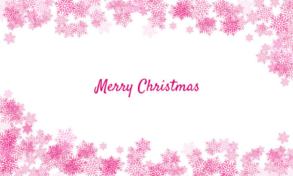 433 Flat pink snowflake background. Merry christmas festival snow flakes background design