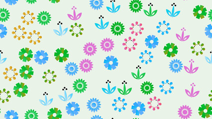 Stylized floral and plant motifs in various colors © May