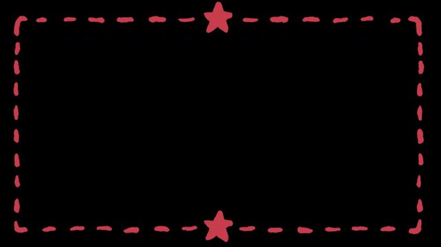 Simple Hand Drawn Christmas Border with Stars
