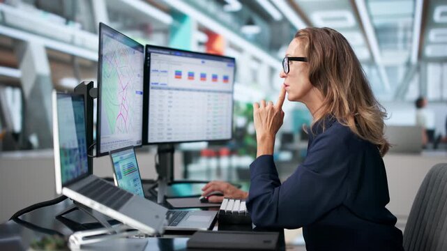 Logistics Manager Carefully Reviews Shipment Details