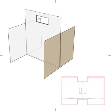 Box Insert Divider with Handle Vector Template