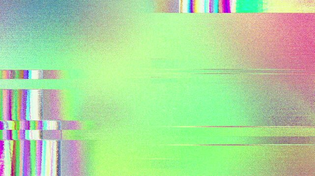 Modern digital glitch transition with gritty noise texture and split-color distortion