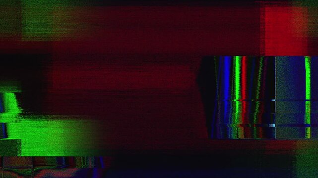 Futuristic glitch transition featuring error noise texture and RGB color split distortion