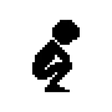 Person squatting down silhouette icon