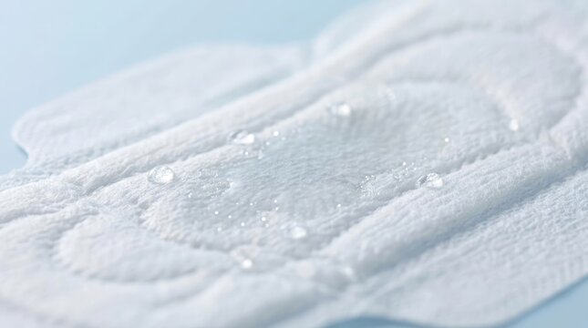 A detailed close up view of a sanitary pad highlighting its absorbent core and protective layers essential for menstrual hygiene and comfort