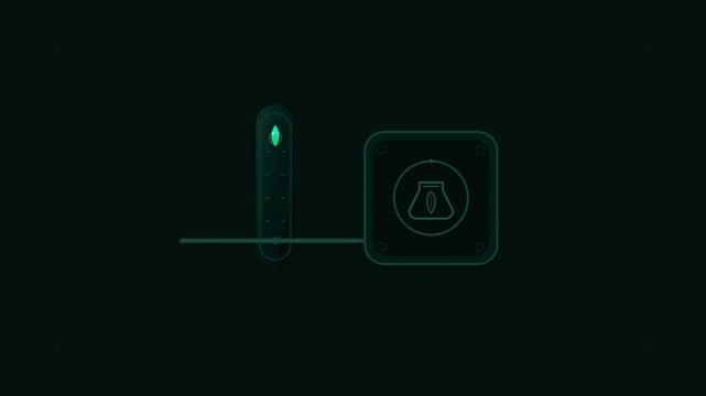 Smart farming vector interface showing green plant sensor button