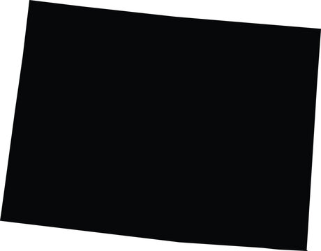 Isolated State Map of Colorado Black Solid Shape Silhouette Background Removed