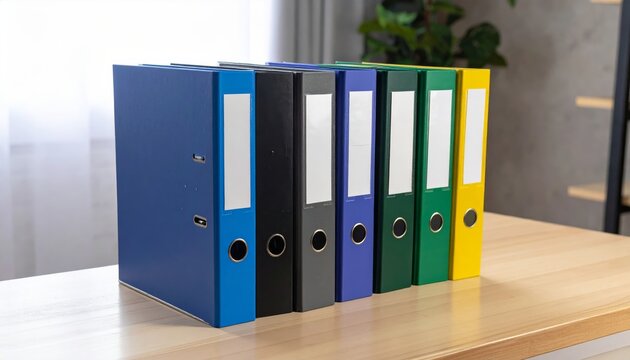 office folders on a shelf