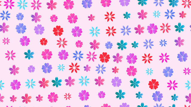 Colorful stylized floral pattern