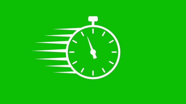 Fast stopwatch timer animation with speed lines animation