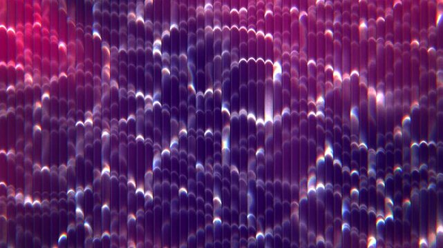 Abstract neon pink and cyan water caustics rippling behind fluted glass, glowing synthwave light patterns, seamless loop