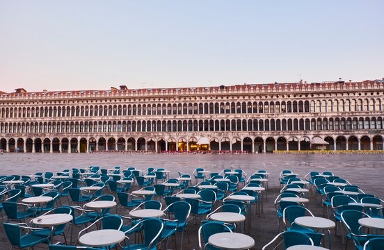 Italy, Venice, Empty St Mark's Square in the early morning