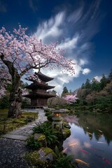 Obraz premium japanese garden in spring