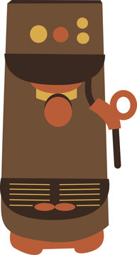 Espresso Coffee Machine Flat Illustration