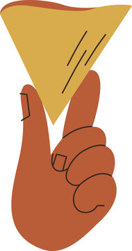 Hand Holding Napkin Coffee Shop Illustration