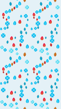 Autumn leaves and clover pattern