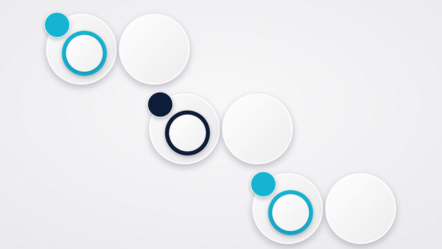 Clean business process infographic template with circular step nodes on a diagonal path for sequence presentation and workflow layout.