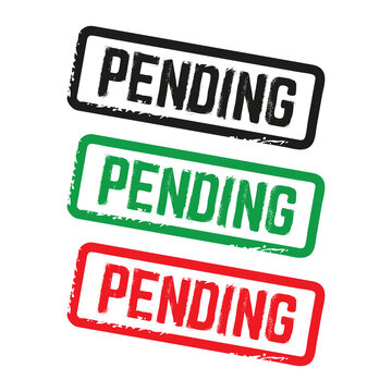 Three pending rubber stamp imprints isolated on a transparent background
