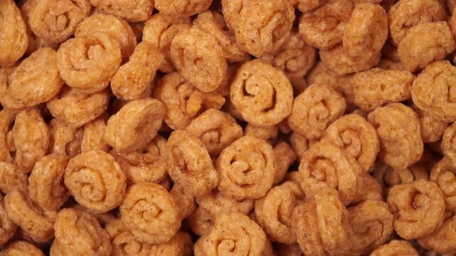 Сorn-based cinnabons a texture rotation close-up