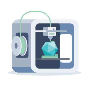 Three dimensional printer manufacturing geometric object using filament in modern laboratory