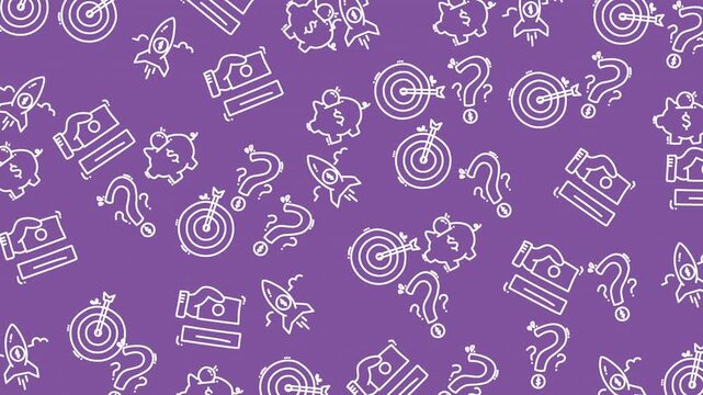 seamless pattern business and finance theme video animation motion