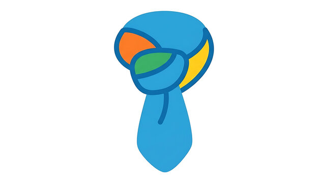 Colorful Indian Turban Pagri Vector Illustration on White Background