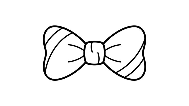 Simple Hand Drawn Bow Tie Doodle Outline Illustration