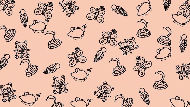 seamless animal cartoon pattern video animation