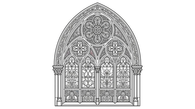 Ornate Gothic Window Architectural Design