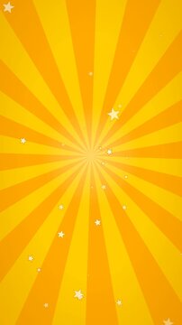 Golden Retro Sunburst Twinkle Stars Motion Loop