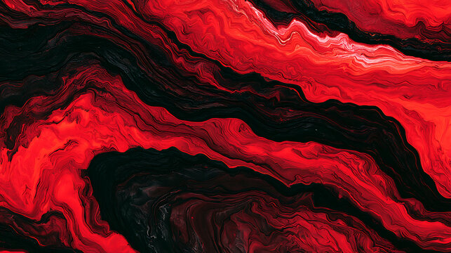Crimson and ebony fluid marble pattern displays swirling organic shapes with a dark backdrop