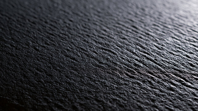 Black slate surface with fine rippled grain in shallow focus