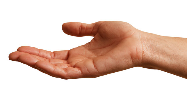 Open human palm facing upward showing skin texture and fingers