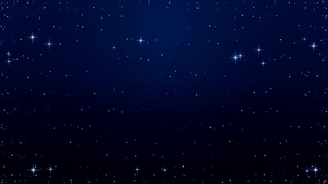 Cinematic starry night sky background with twinkling stars