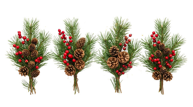 Pine sprigs, berry stems
