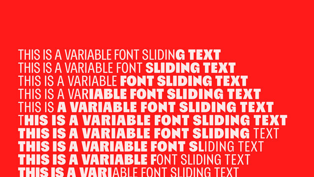 Variable Font Sliding Text Title Wide