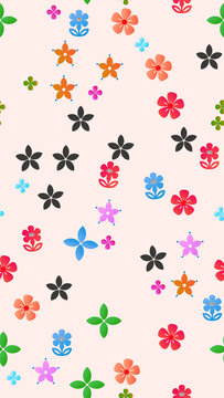 Simple stylized floral and clover pattern