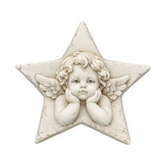 Fototapeta premium PNG Cherubic angelic star sculpture