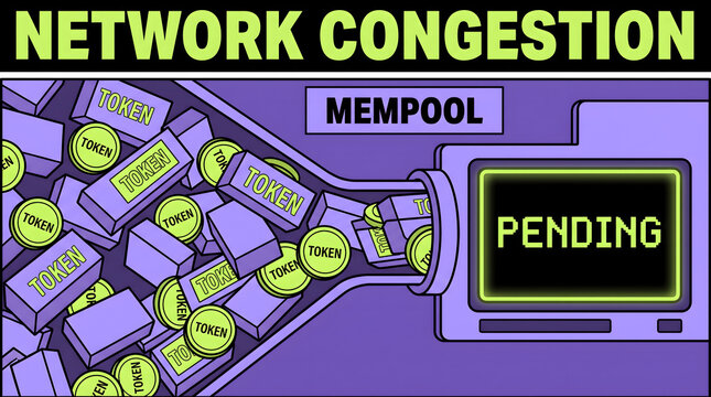 Pending blockchain transactions and tokens in a congested mempool