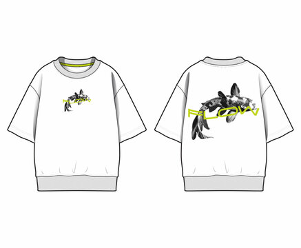Half sleeve ribbed hem heavy weight GSM graphic tees