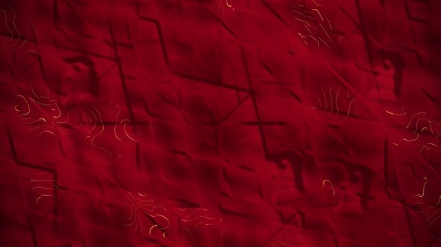 Red Abstract Geometric Background with Subtle Golden Lines