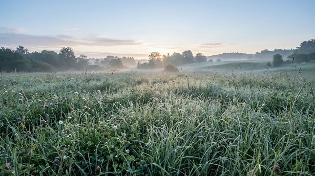 Misty morning meadow