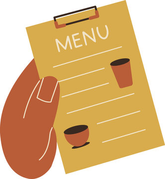 Hand Holding Coffee Shop Menu