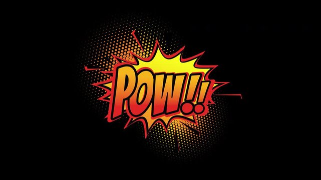 Comic book pow explosion speech bubbles on transparent background