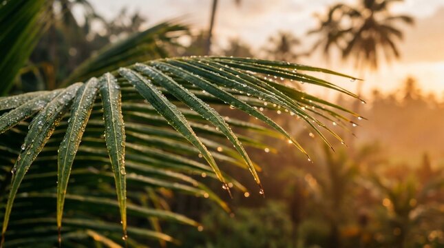 Dew on palm
