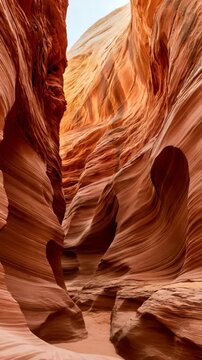 Sandstone Slot Canyon Terracotta Walls Vertical Video
