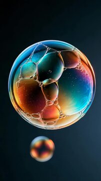 Iridescent Soap Bubble Macro Vertical Video Background