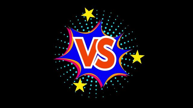 Comic style versus battle bubbles with transparent background