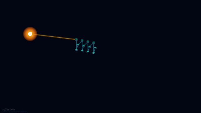 Abstract Digital Key Animation with Glowing Orb and Network Connection